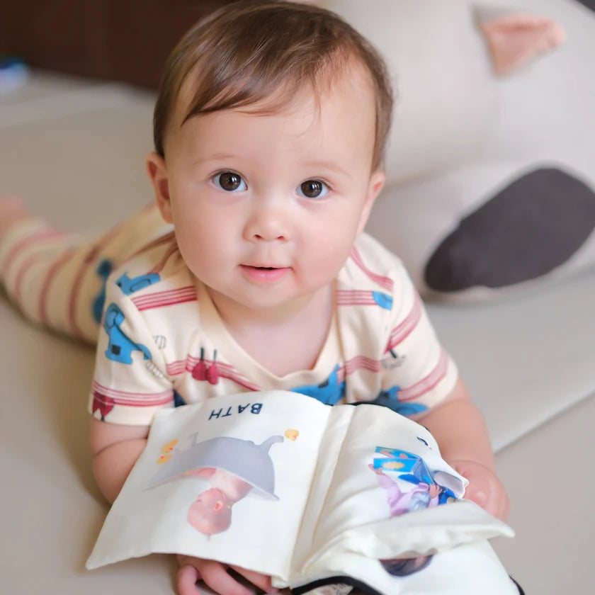 Baby's First Action Words Crinkle Sensory Book - Little Lamb Kind