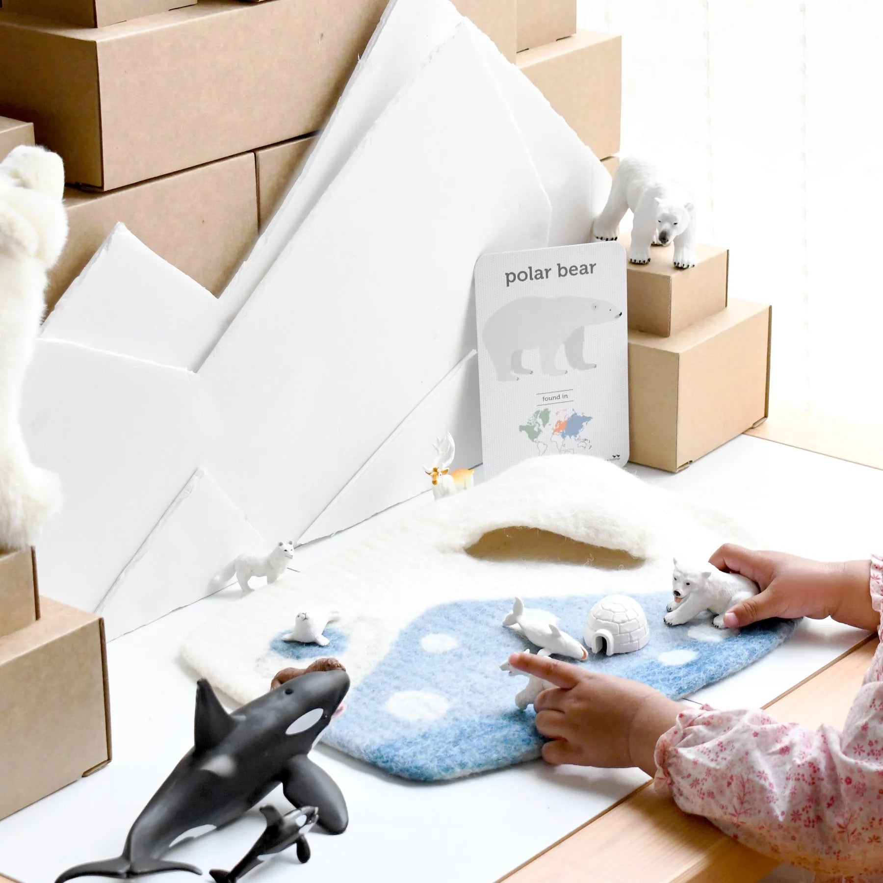 Arctic Small Felt Play Mat Playscape - Tara Treasures