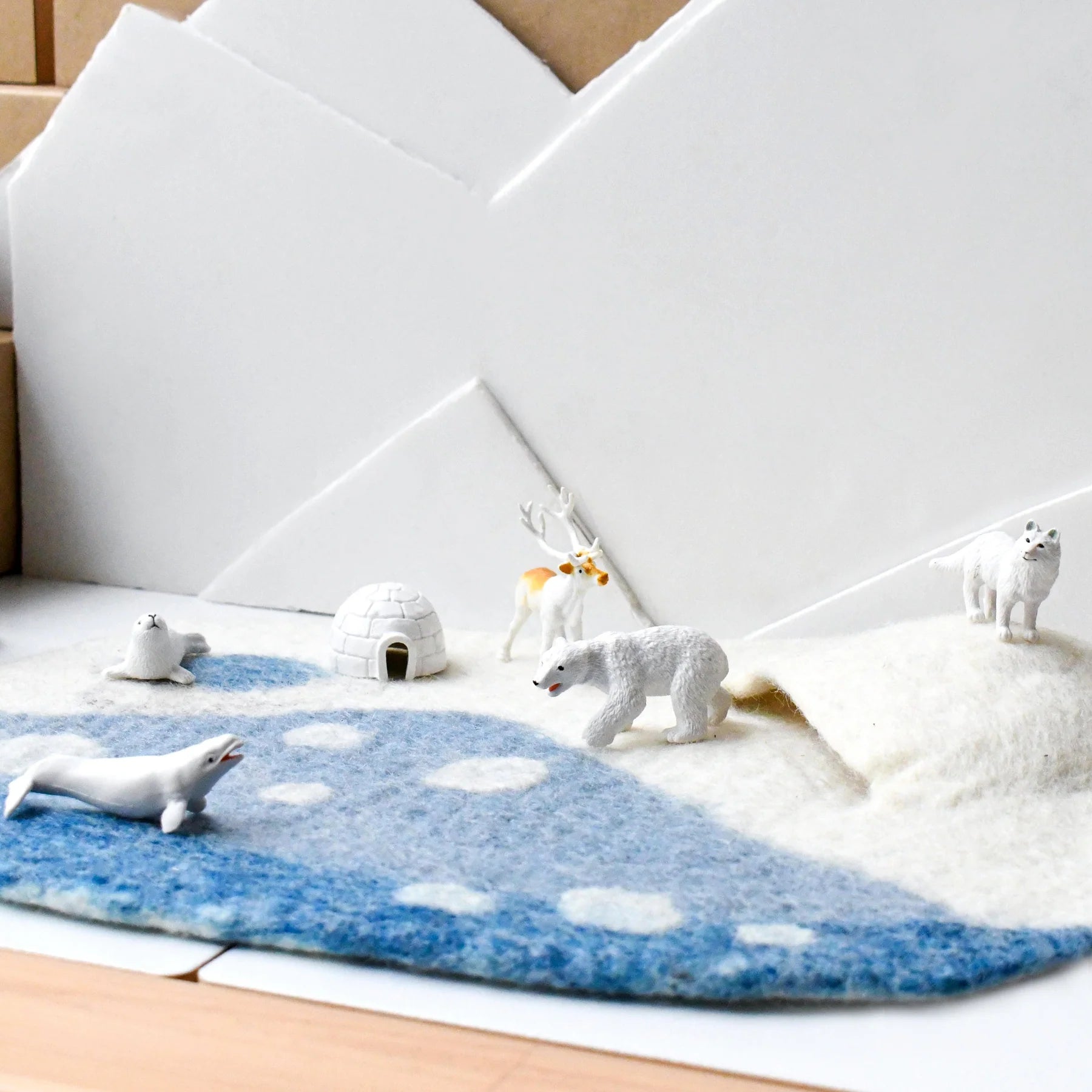 Arctic Small Felt Play Mat Playscape - Tara Treasures
