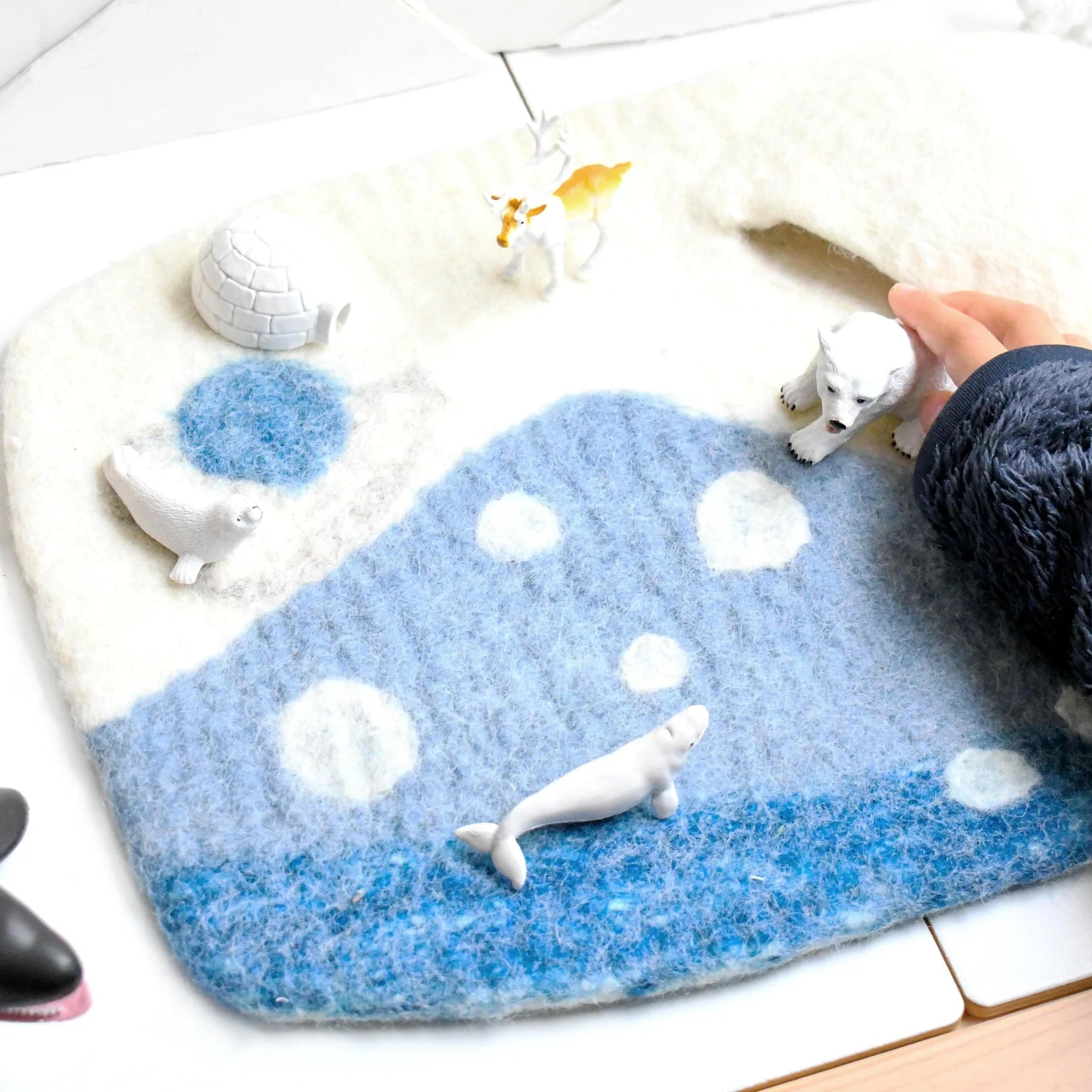 Arctic Small Felt Play Mat Playscape - Tara Treasures