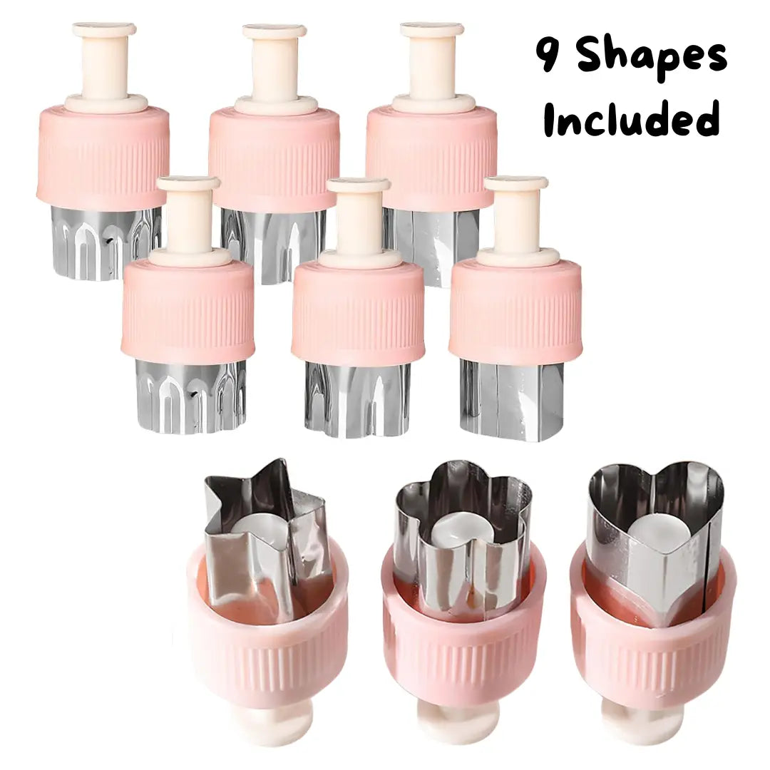Fruit & Veggie Cutters (with Pusher) - 9 Piece Set