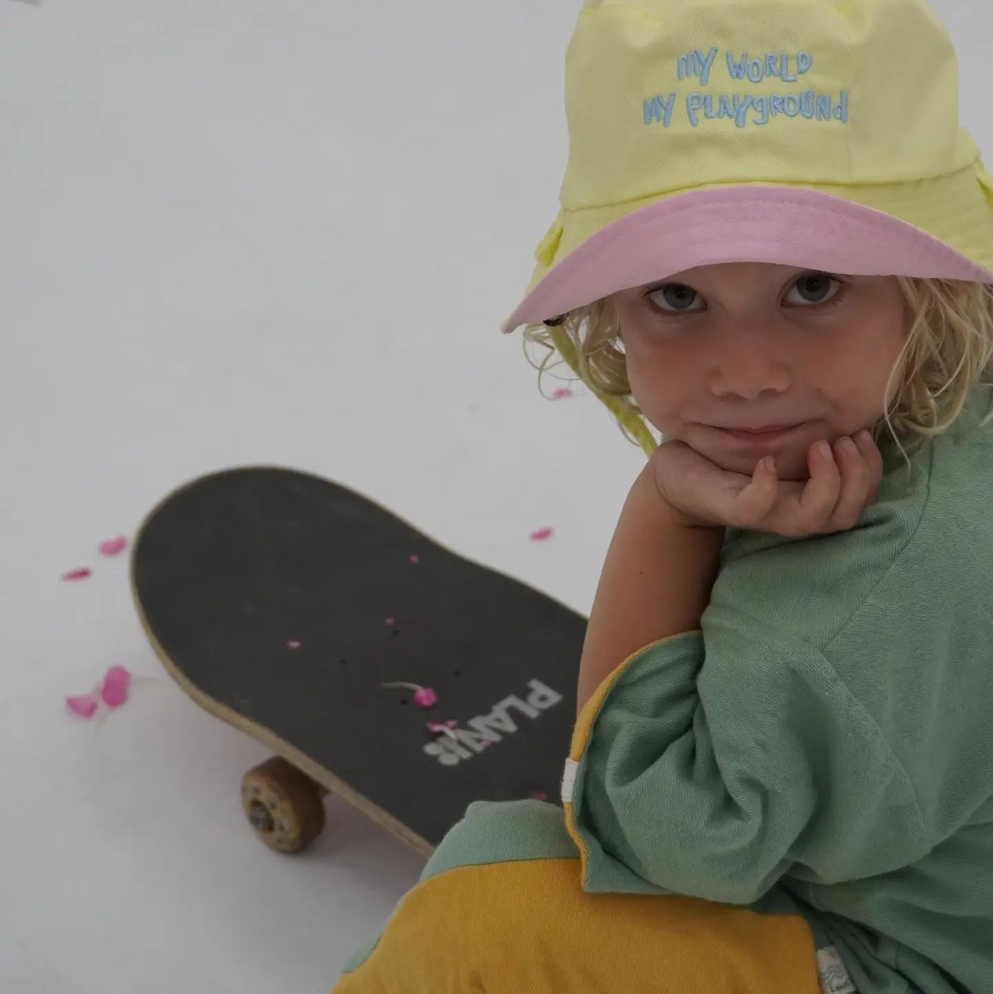 Pink/Yellow REVERSIBLE 2-in-1 My World Bucket Hat - Lokal Folk