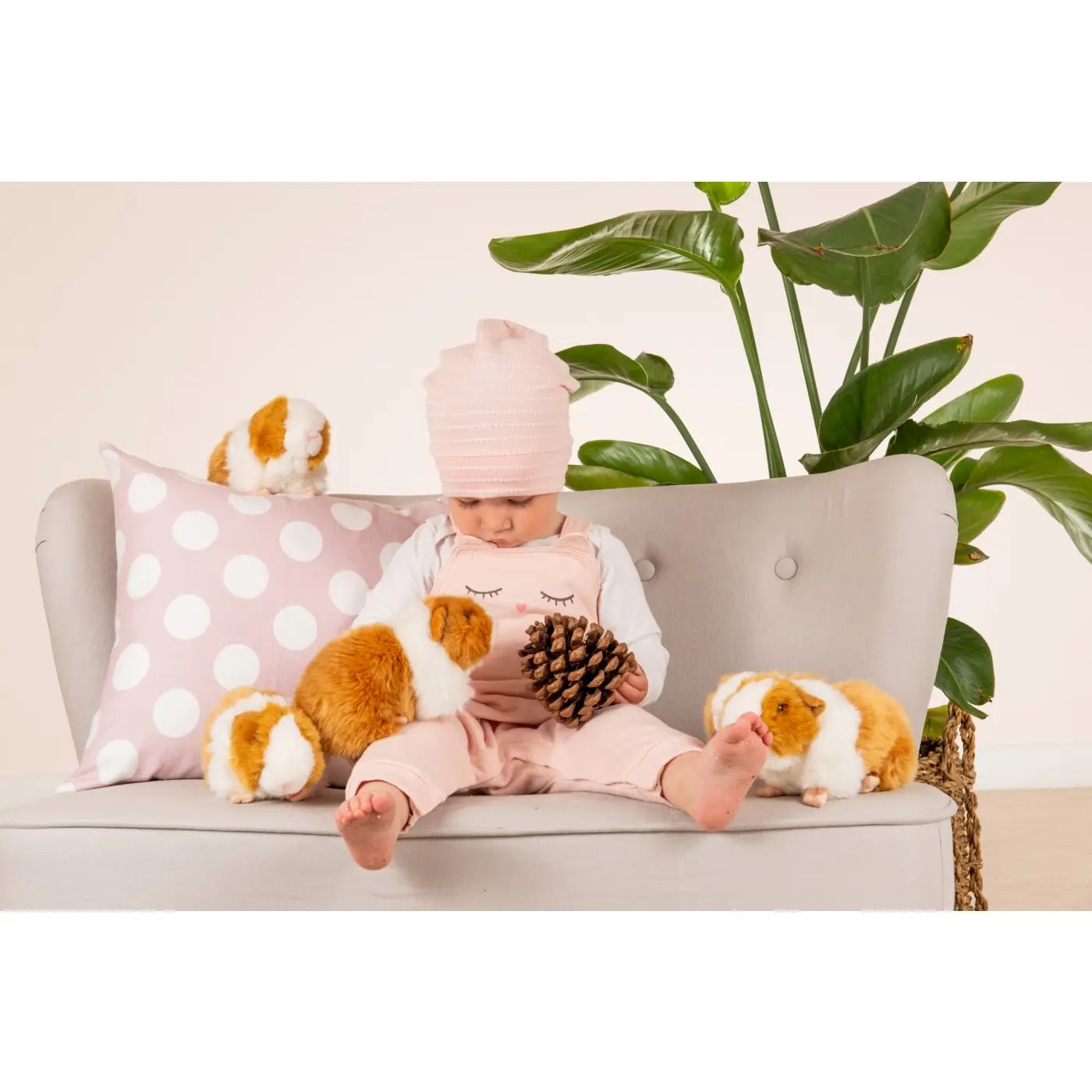 Light Brown/White Guinea Pig Plush Toy - Teddy Hermann