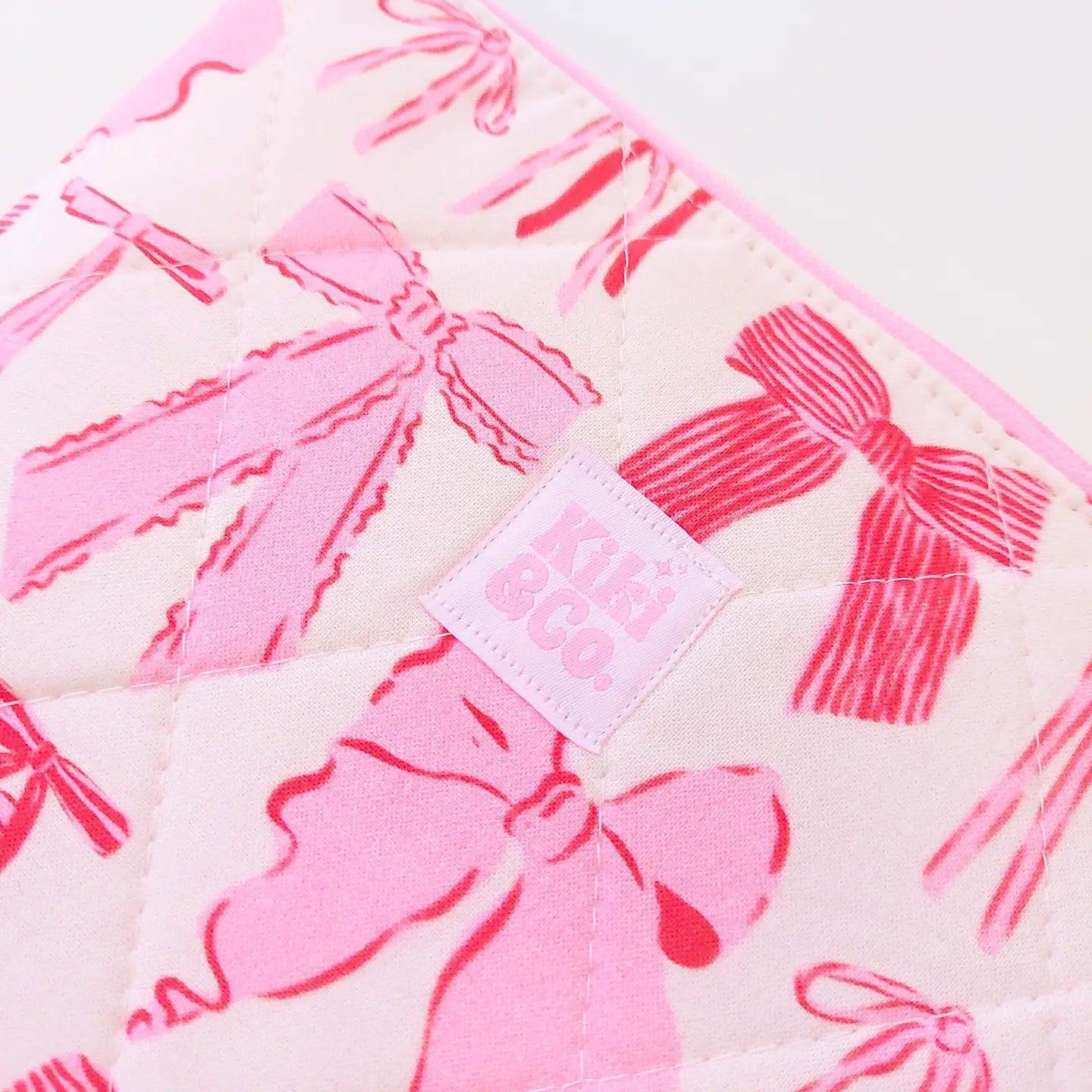 Quilted eReader Sleeve | Pink/Red Bows