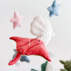 close up stingray felt on baby mobile