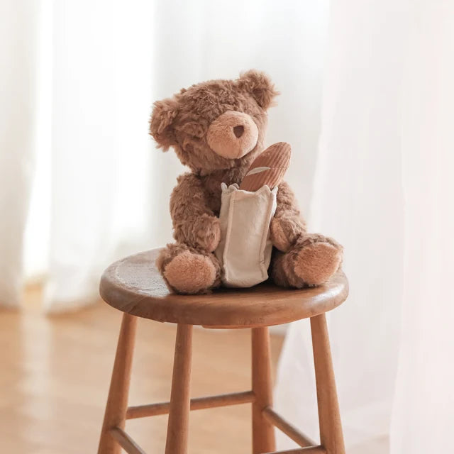 Teddy Bear w/ Removable Baguette Rattle - Little Lamb Kind