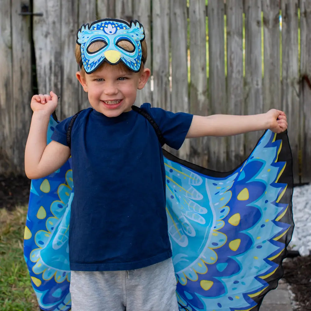 owl dress up costume wings and mask set
