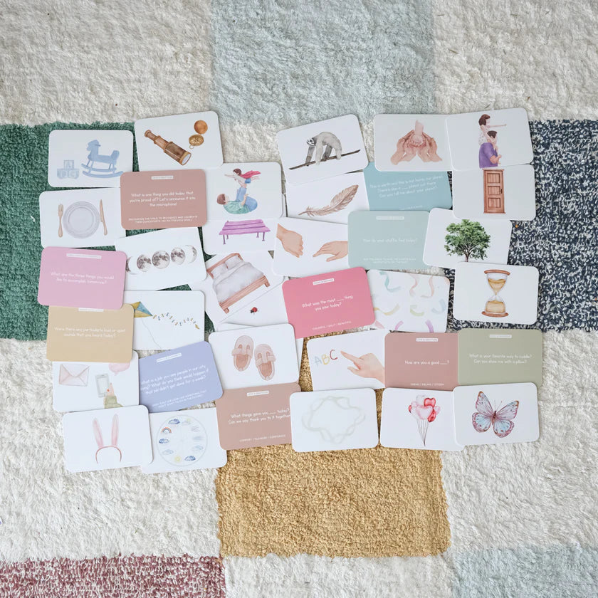 Kids bedtime conversation cards for emotional learning
