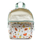 inside view of toddler backpacks, perfect for on the go and have matching accessories. can also be personalised with childs name. this print is clementine