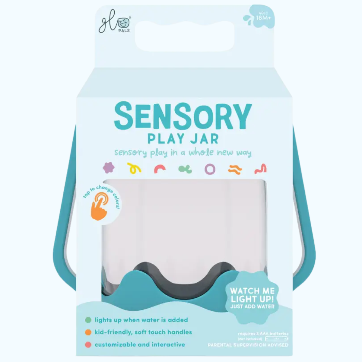 Blue Sensory Light Up Play Jar - Glo Pals
