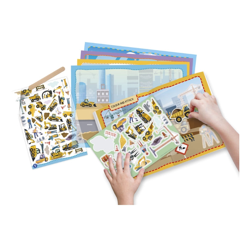 Vehicle activity book with stickers and crafts