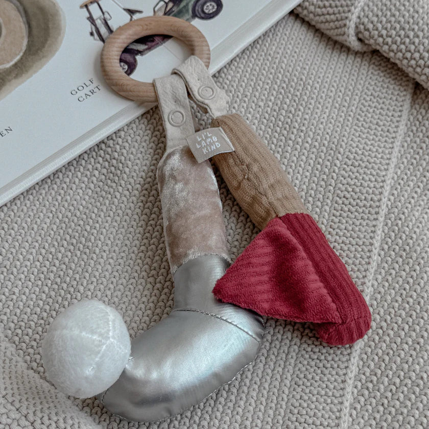 baby sensory play rattle toy neutral tones