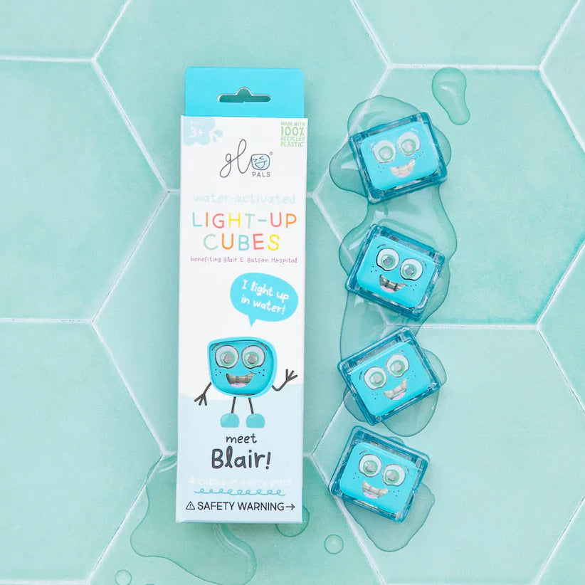 Jellystone Designs Glo Pal Cube Blair blue bath and sensory toy