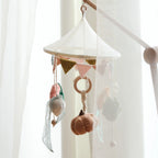 Garden Patch Baby Cot Mobile w/ Rattle - Little Lamb Kind