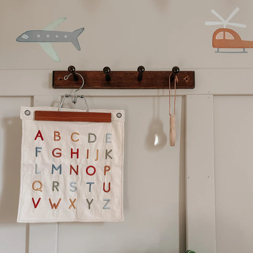 Educational alphabet wall hanging for kids bedroom or playroom