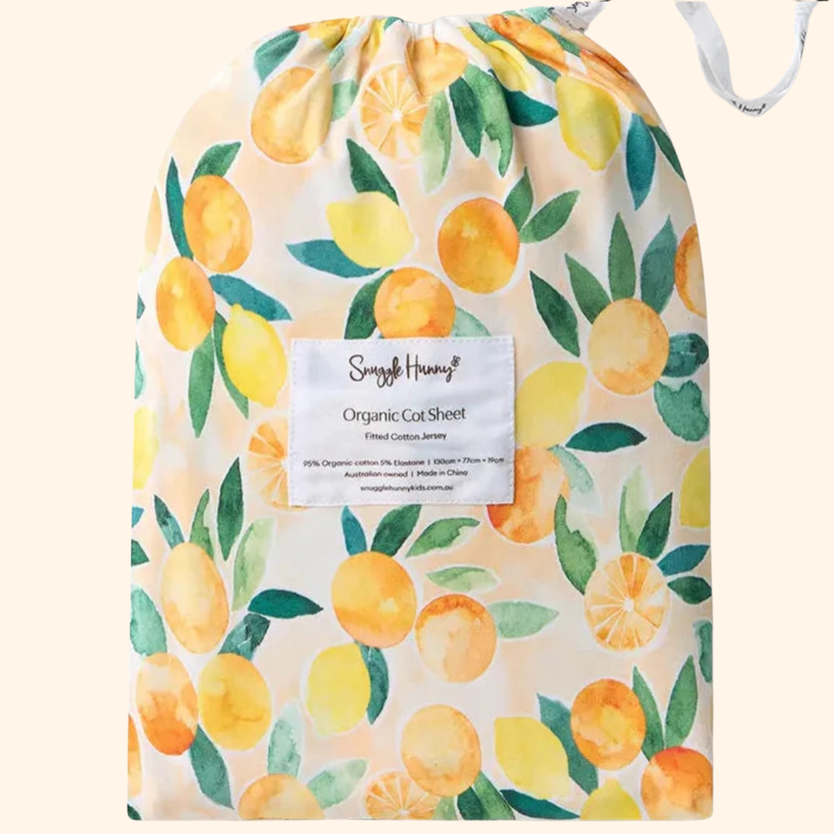 Sunny Citrus Organic Fitted Cot Sheet - Snuggle Hunny