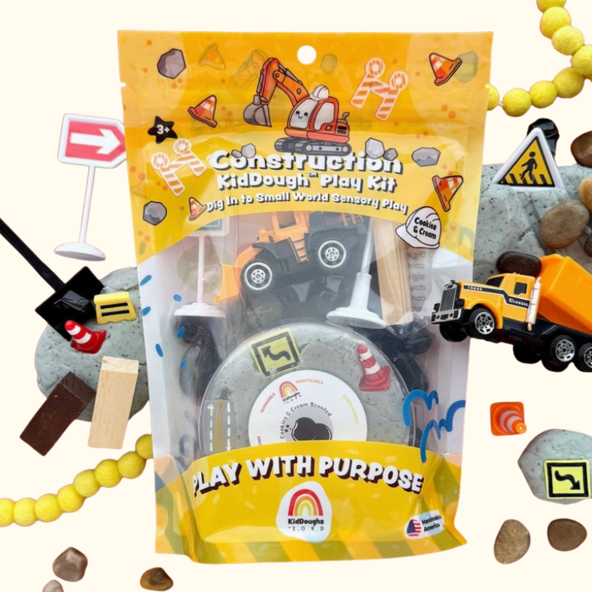 Construction Sensory Playdough Kit - Earth Grown KidDoughs