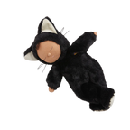 Plush black cat doll for kids cuddling and imaginative play
