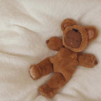 Brown teddy bear baby plush toy Cozy Dinkum Olli Ella