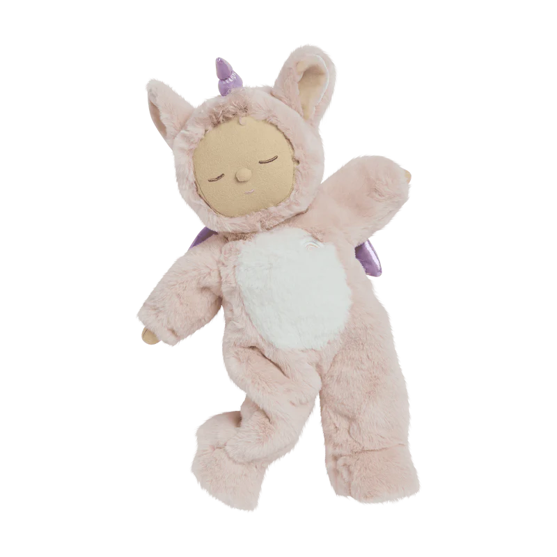 Pink unicorn baby plush doll Cozy Dinkum Olli Ella Sugarpie
