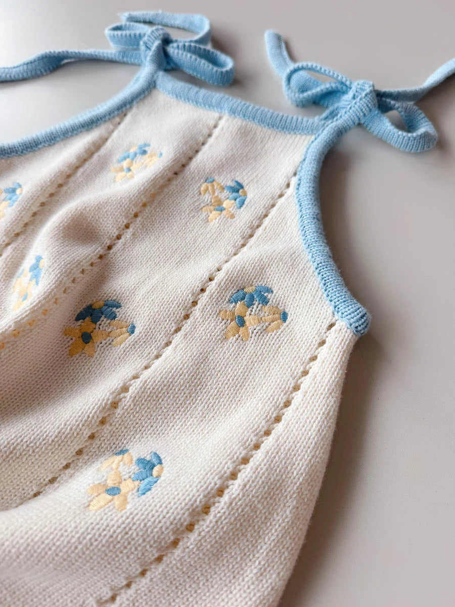 Pansy Bloom Pointelle Tie Dress - FRECKLES the Label