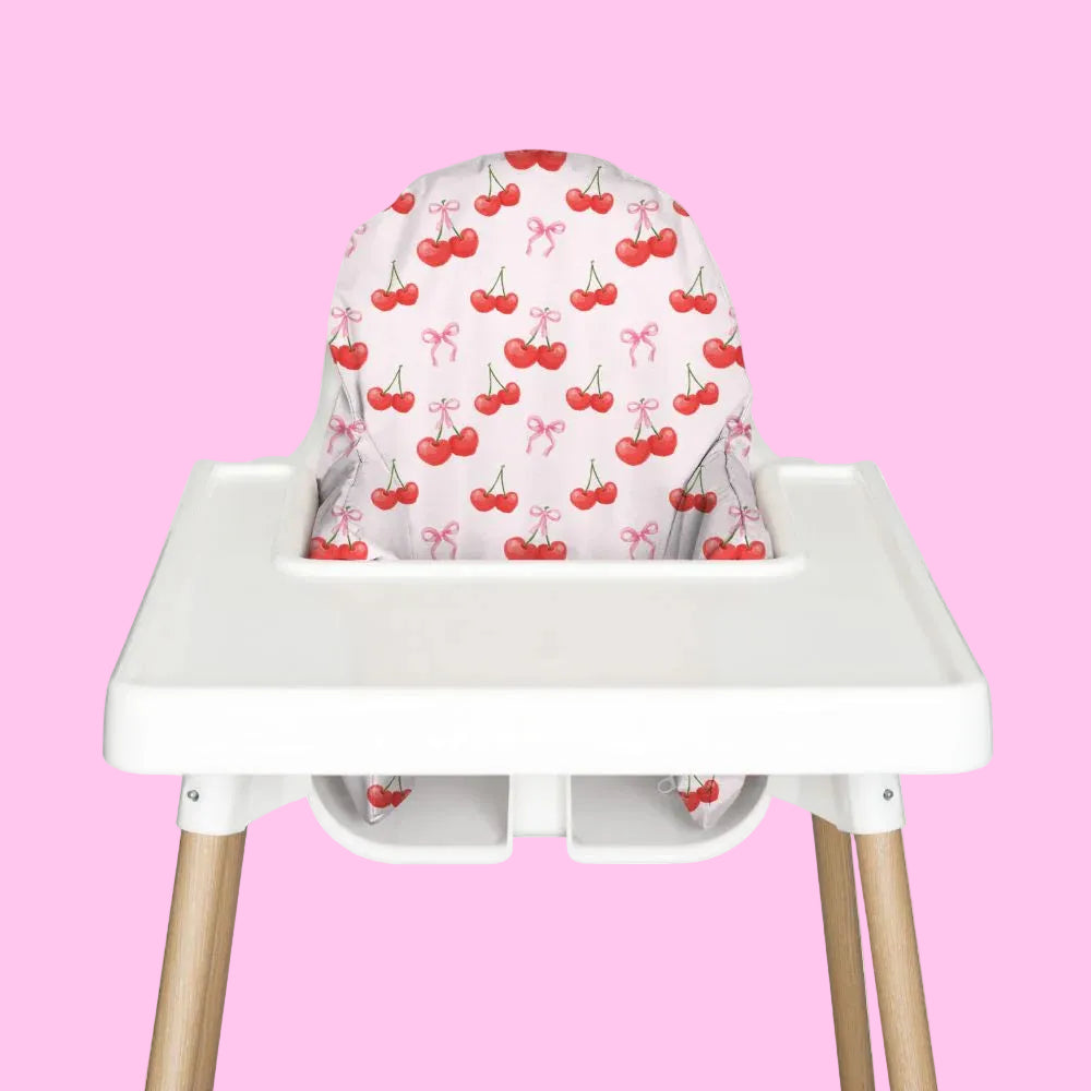 Cherries & Bows Highchair Cushion Cover - Nibble & Rest