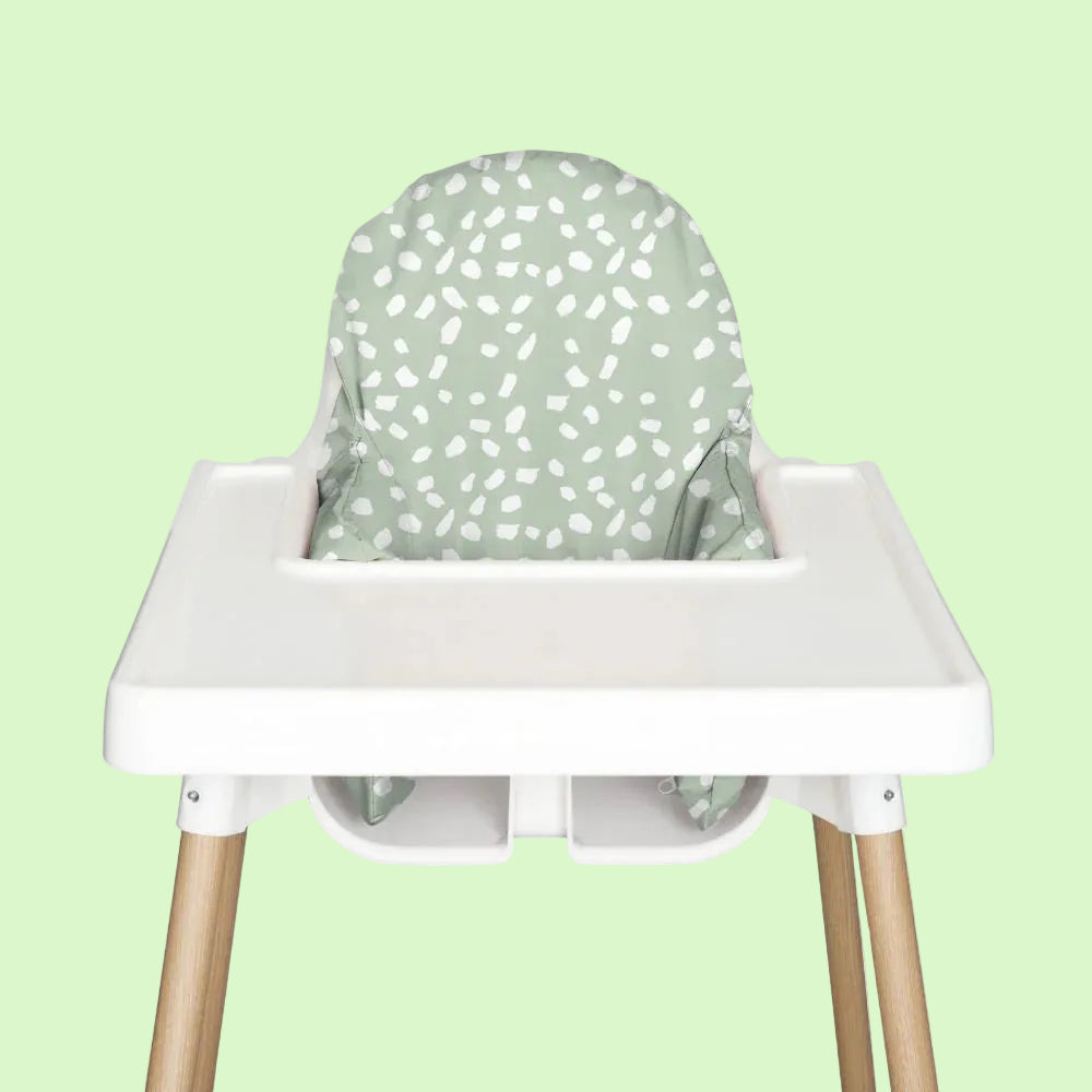 Sage Dots Highchair Cushion Cover - Nibble & Rest
