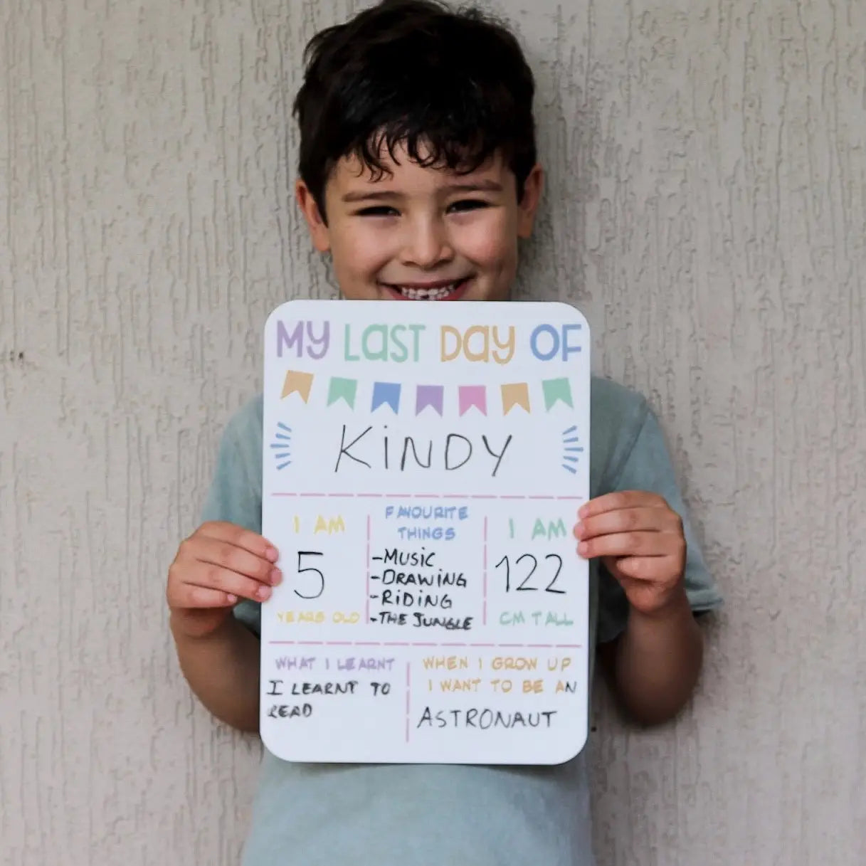 First & Last Day Reversible Board | Pastel