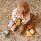 Plush stacking block toy set for babies designed for sensory play and early learning