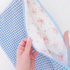 Quilted Laptop Sleeve | Blue Gingham