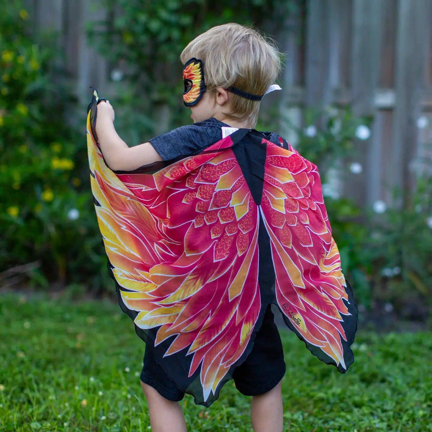 kids firebird costume wings and mask set