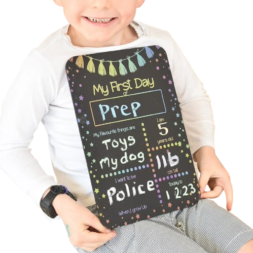First Day of School Blackboard | Stars