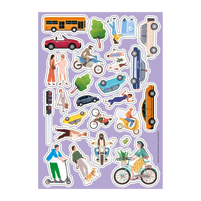 Children's vehicle sticker activity set