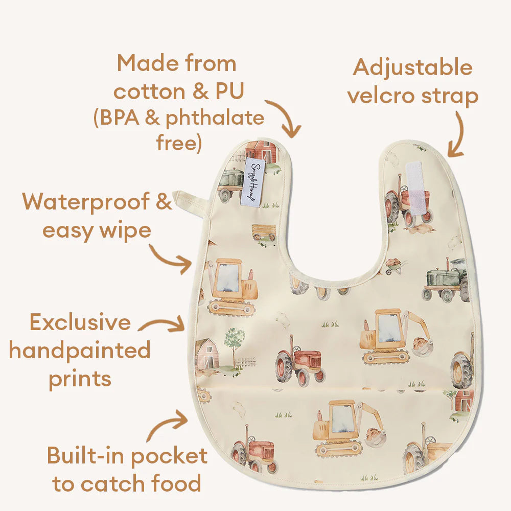 Diggers & Tractors Snuggle Bib - Snuggly Hunny