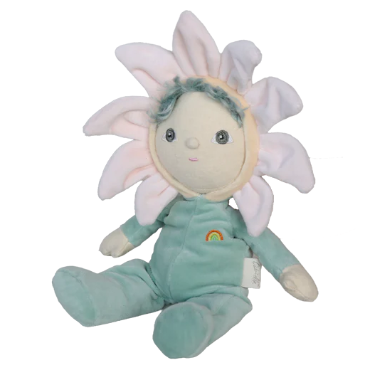 Olli Ella Lily Dinky Dinkum doll in green and white floral outfit
