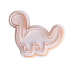 stock image of playdoughc/clay stamp and cutter. Eco-friendly sensory play tool perfect for creative and imaginative play. can also be used for cookies and baking. pictured is brachiosaurus
