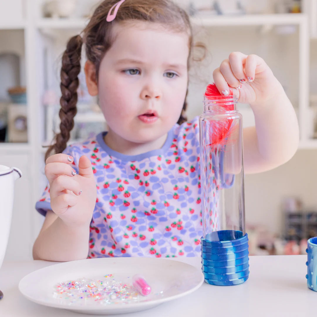 Jellystone Designs sensory bottle refill pack with colourful rainbow sensory craft elements