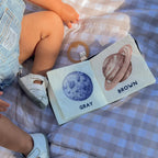 Baby soft book featuring colourful planets