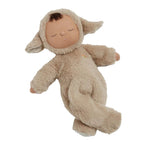 Close up grey lamb Cozy Dinkum doll face and ears