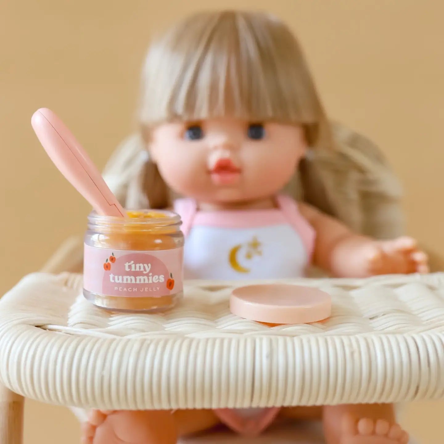 Tiny Tummies | Peach Jelly Food Jar + Spoon Set