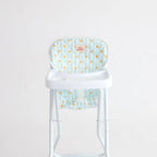photoshoot of blue ducky highchair for dolls made by tiny harlow