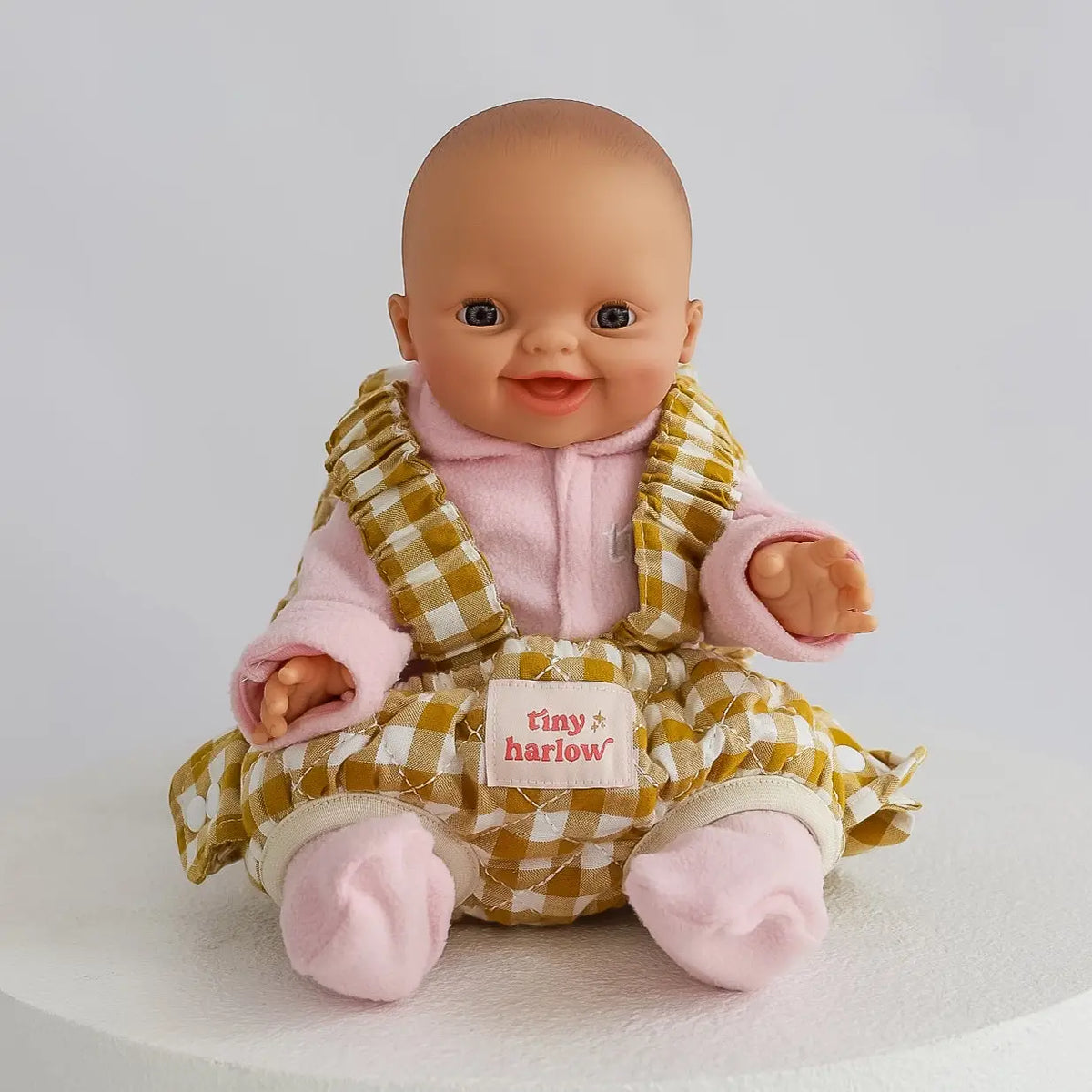 Mustard Gingham Baby Doll Wearer - Tiny Harlow