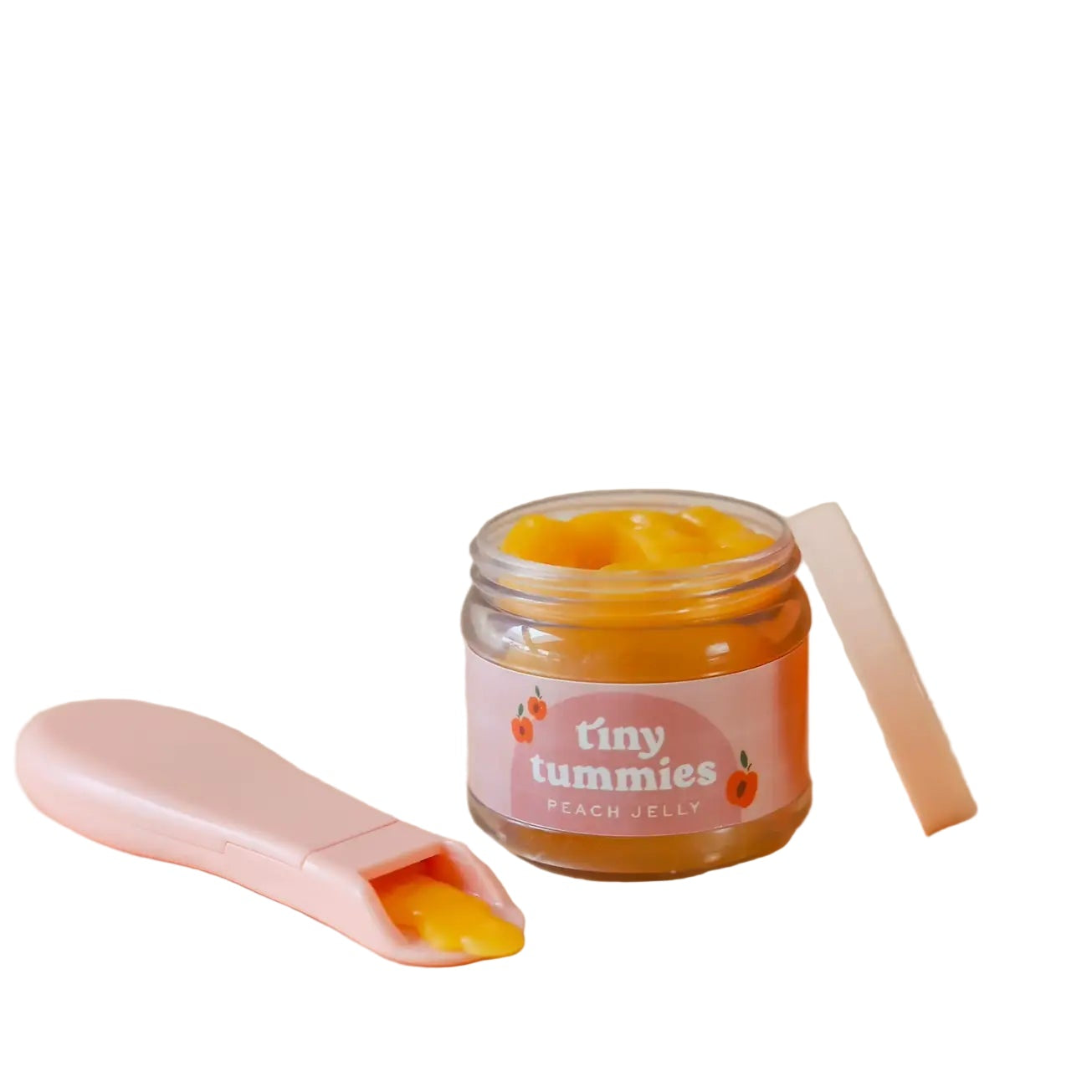 Tiny Tummies | Peach Jelly Food Jar + Spoon Set