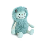 turquoise edgar monster with striped legs and arms, made by the brand mon ami. friendly soft plush