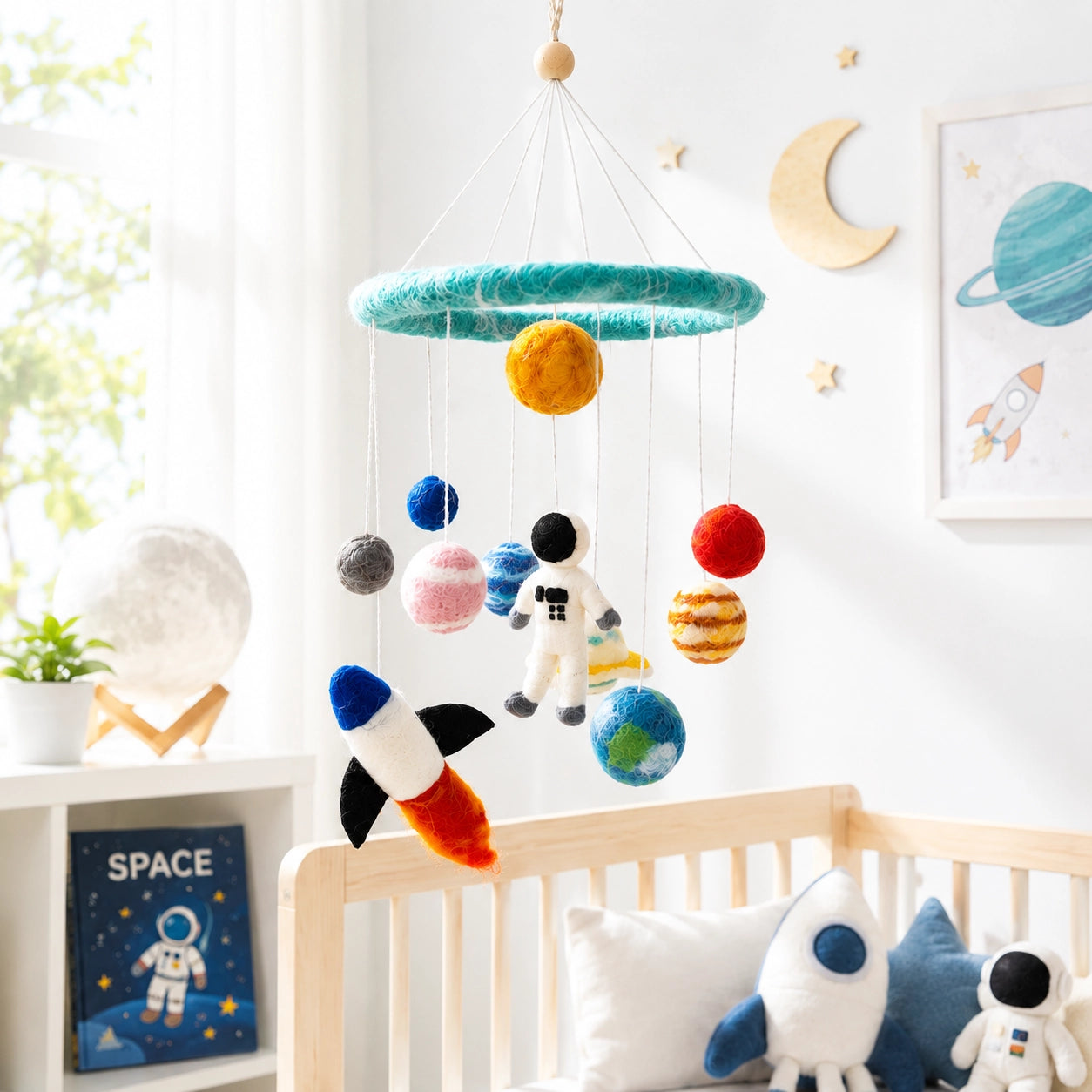 Solar System Felt Baby Cot Mobile - Ganapati