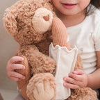 Teddy Bear w/ Removable Baguette Rattle - Little Lamb Kind