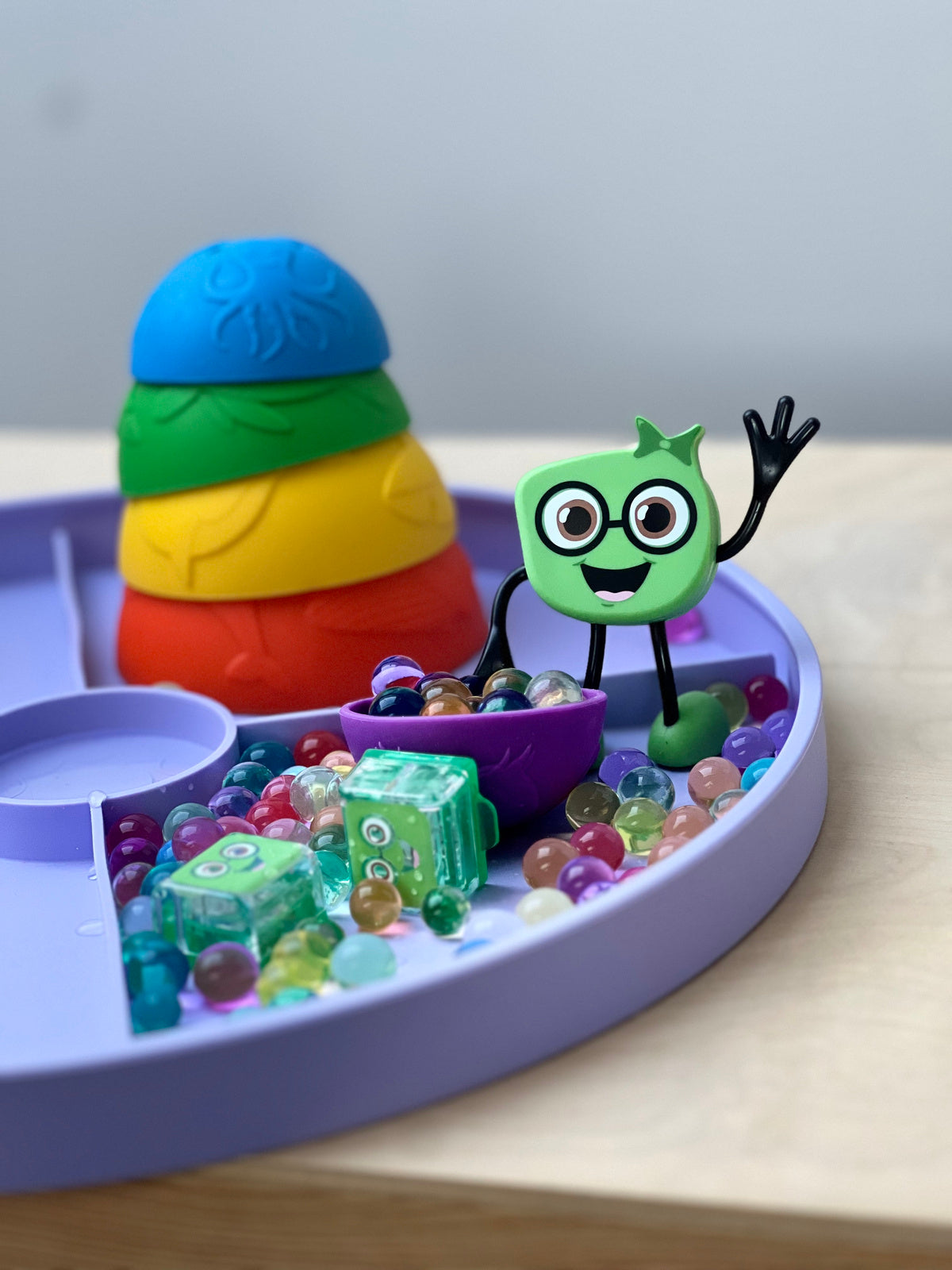 2-in-1 Lilac Sensory & Messy Play Tray - Jellystone Designs