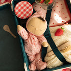 Olli Ella Dozy Dinkum strawberry doll in basket for baby play
