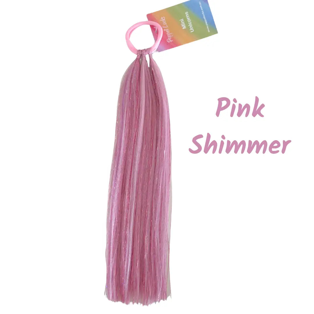 Straight Mini Ponytail Extension | Pink Shimmer | 12"