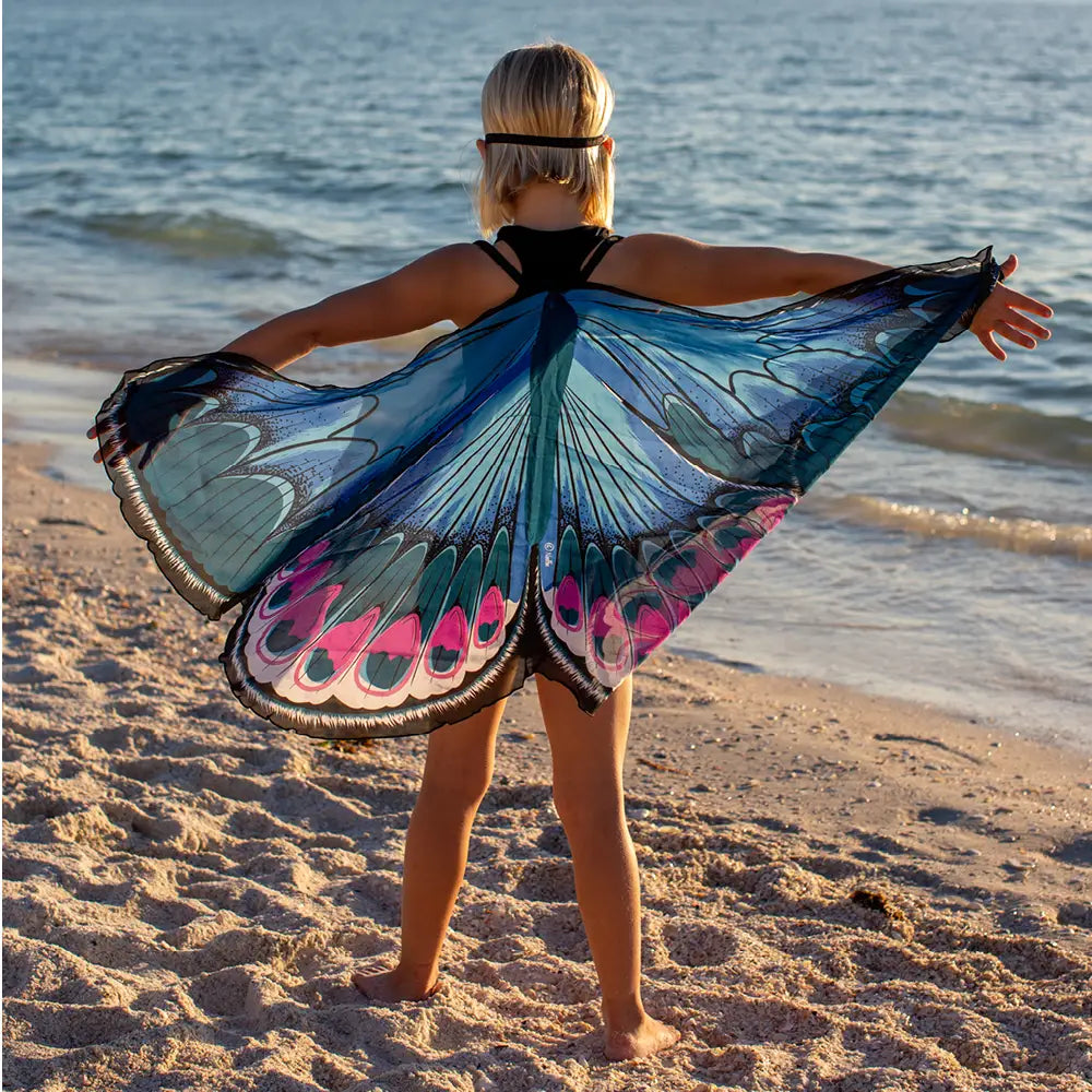Karner Blue Butterfly Wings & Mask Set - Dreamy Dress Ups